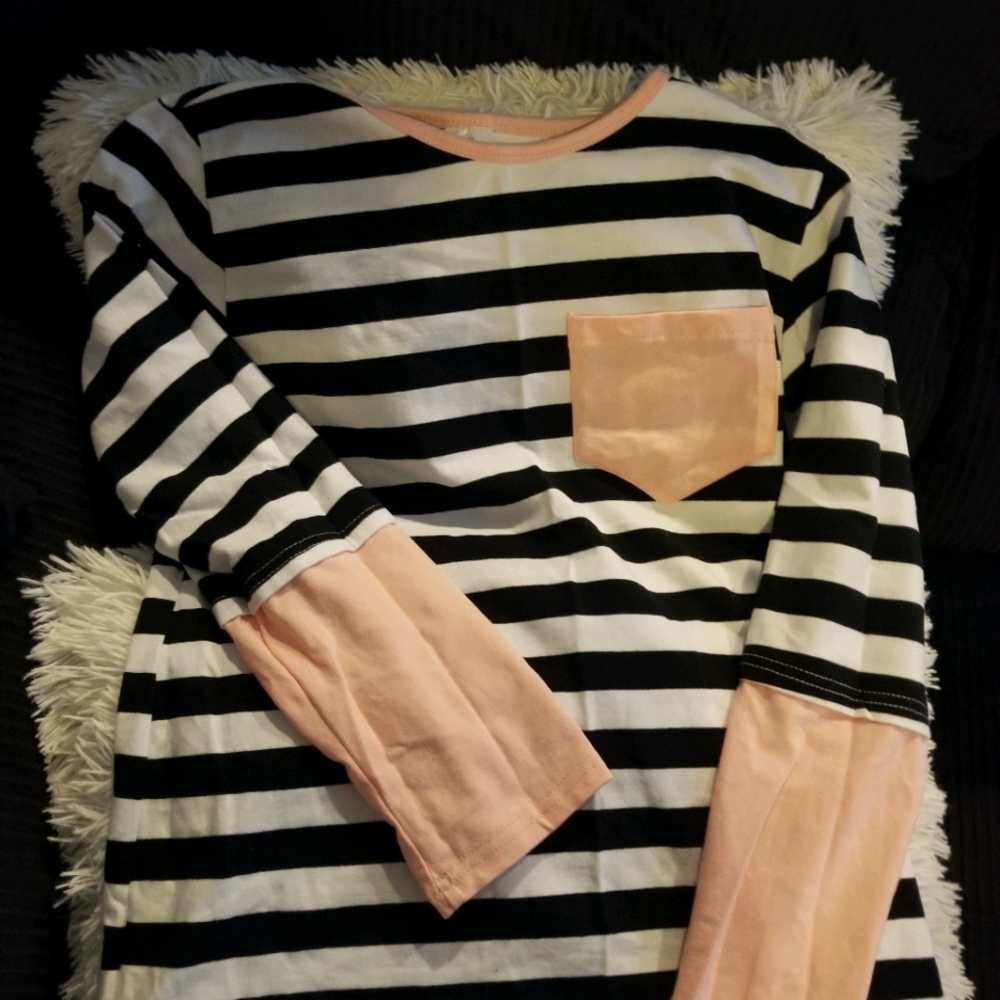3/4 length striped tee